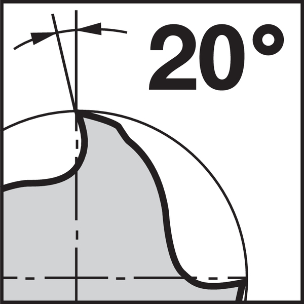 Unghi de așchiere posterioară Pikto (sortiment): 20
